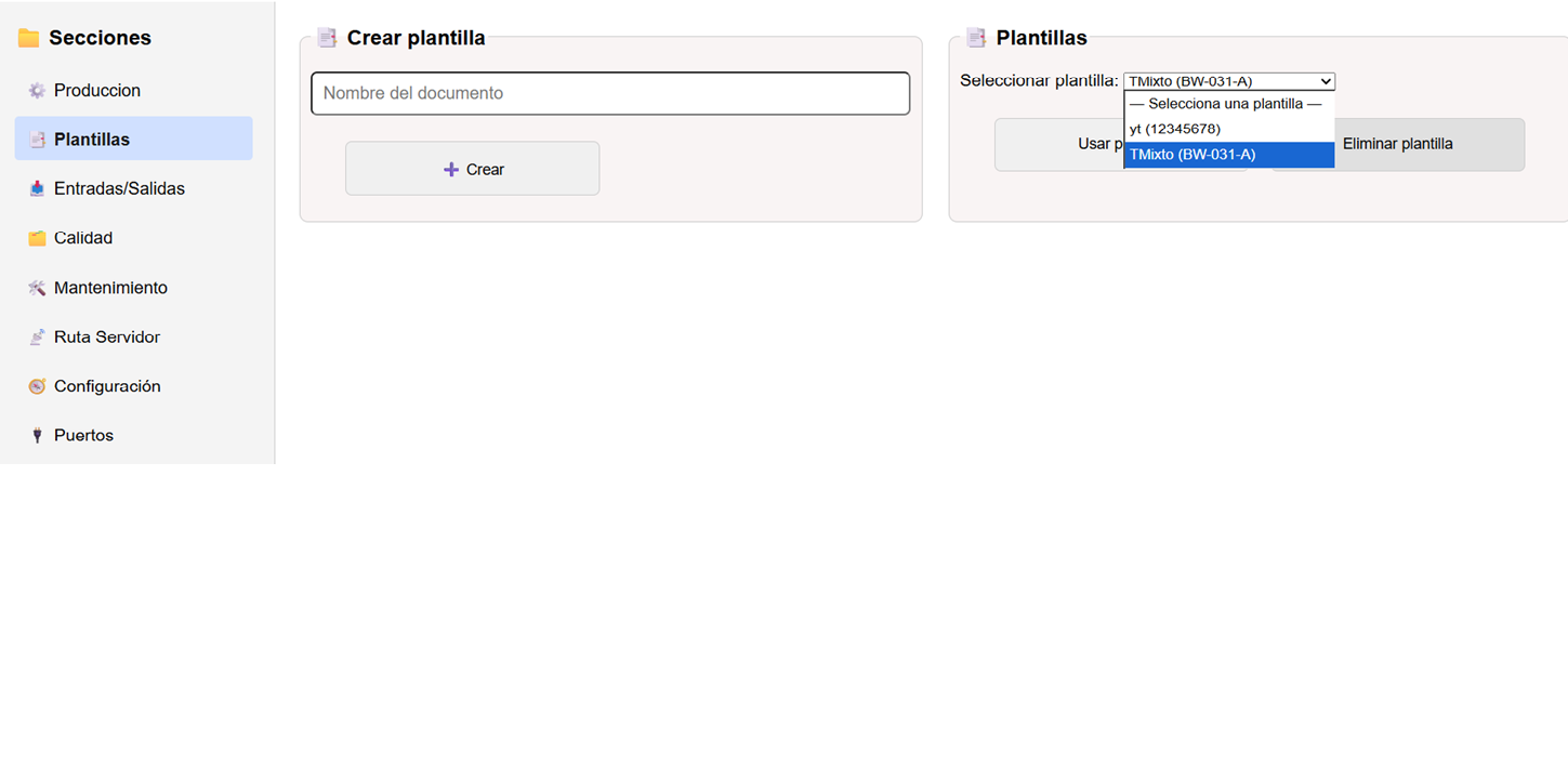 Especificaciones en Sigmaops